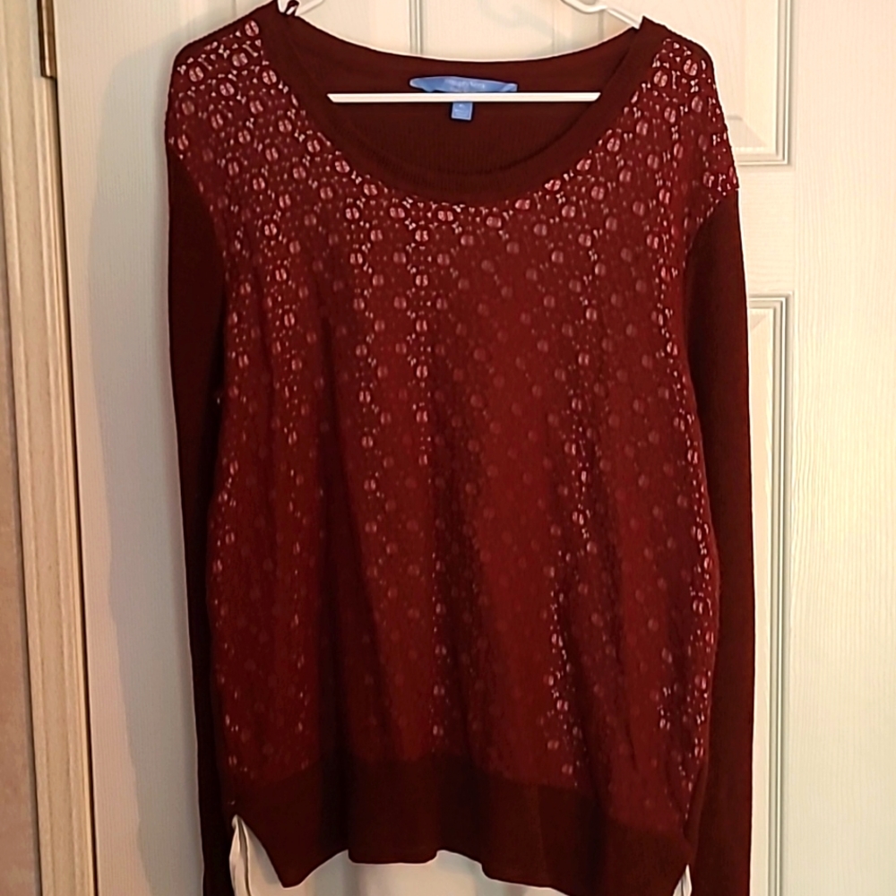 Simply Vera Vera Wang XL sweater shirt Dark Red
